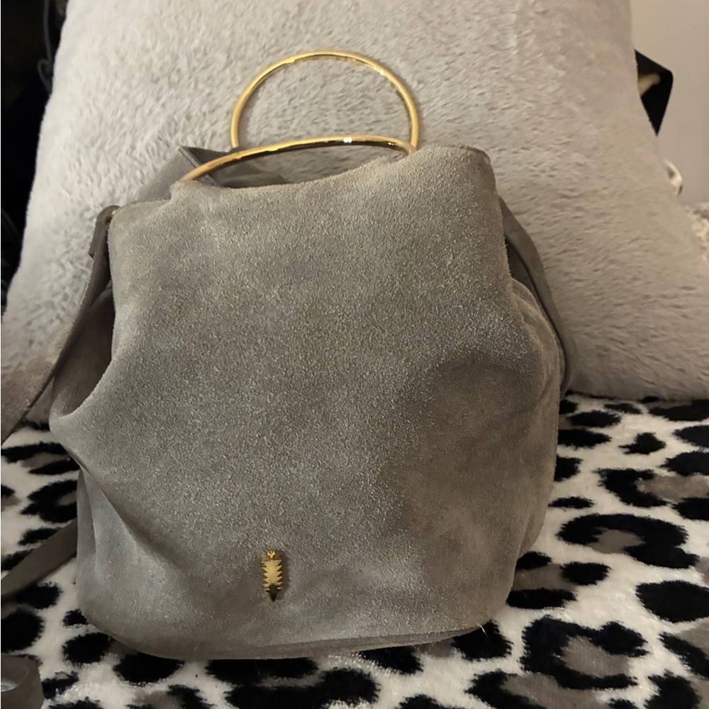 Elegant Gray Suede Women's Bag